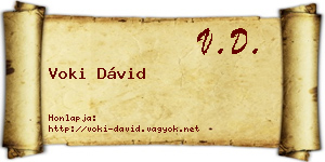 Voki Dávid névjegykártya
